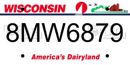 8MW6879 Wisconsin License Plate
