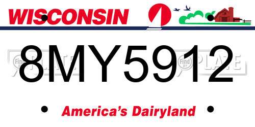8MY5912 Wisconsin License Plate