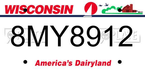 8MY8912 Wisconsin License Plate
