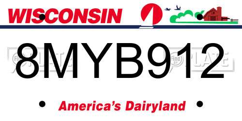 8MYB912 Wisconsin License Plate