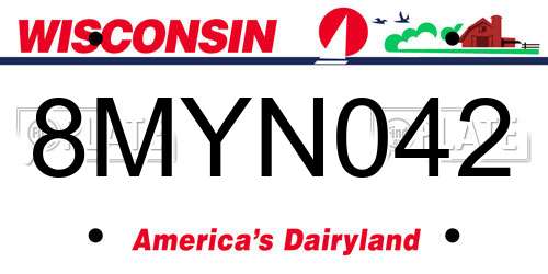 8MYN042 Wisconsin License Plate