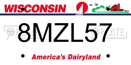 8MZL57 Wisconsin License Plate
