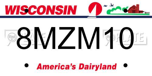 8MZM10 Wisconsin License Plate