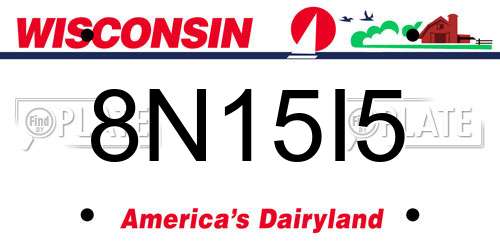 8N15I5 Wisconsin License Plate