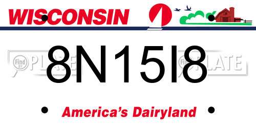8N15I8 Wisconsin License Plate