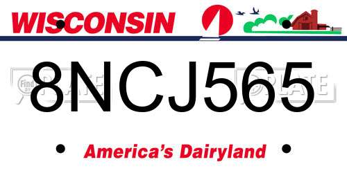8NCJ565 Wisconsin License Plate