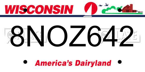 8NOZ642 Wisconsin License Plate