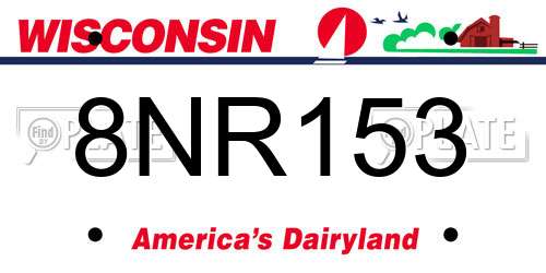 8NR153 Wisconsin License Plate