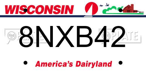 8NXB42 Wisconsin License Plate