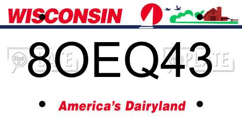 8OEQ43 Wisconsin License Plate