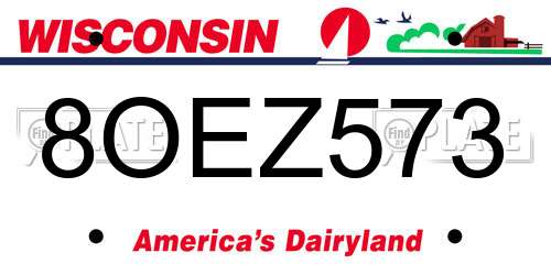 8OEZ573 Wisconsin License Plate