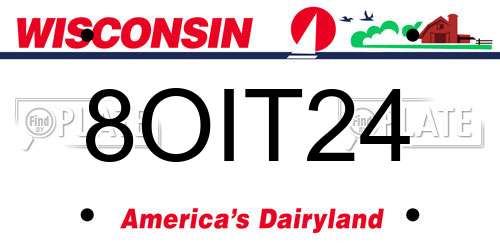 8OIT24 Wisconsin License Plate