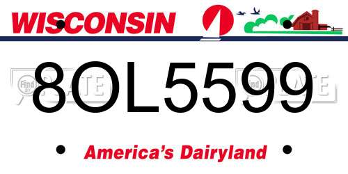 8OL5599 Wisconsin License Plate