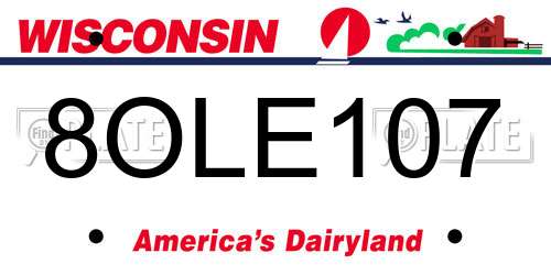 8OLE107 Wisconsin License Plate