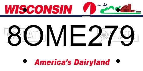8OME279 Wisconsin License Plate
