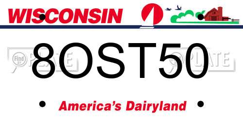 8OST50 Wisconsin License Plate