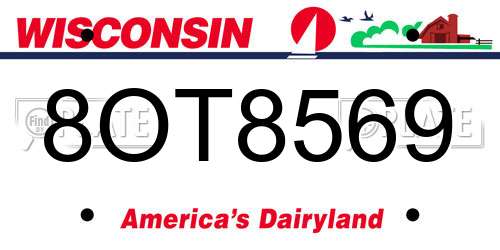 8OT8569 Wisconsin License Plate