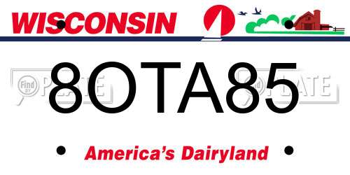 8OTA85 Wisconsin License Plate