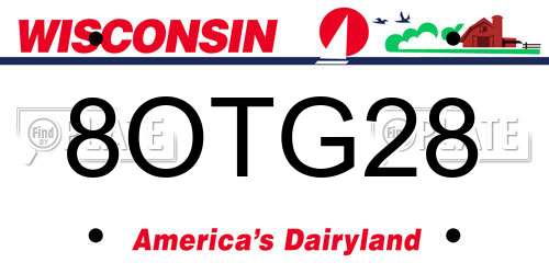 8OTG28 Wisconsin License Plate
