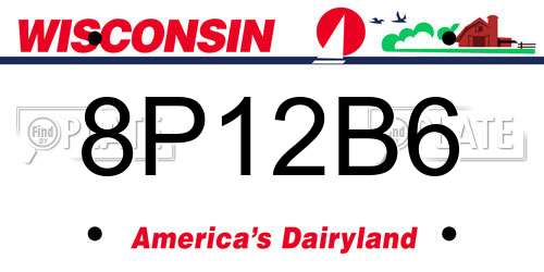 8P12B6 Wisconsin License Plate
