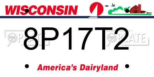8P17T2 Wisconsin License Plate