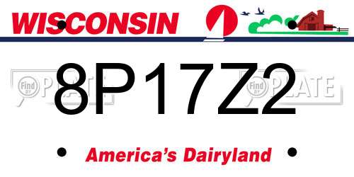 8P17Z2 Wisconsin License Plate