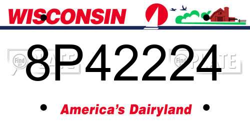 8P42224 Wisconsin License Plate