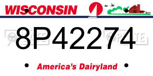 8P42274 Wisconsin License Plate