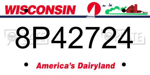 8P42724 Wisconsin License Plate