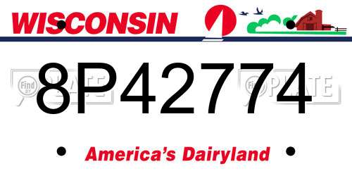 8P42774 Wisconsin License Plate