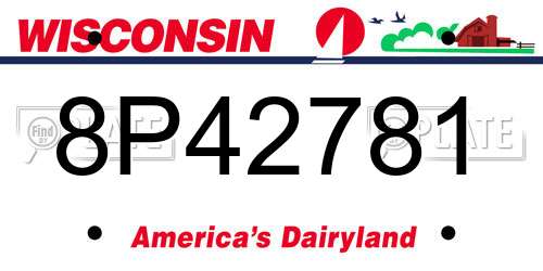 8P42781 Wisconsin License Plate