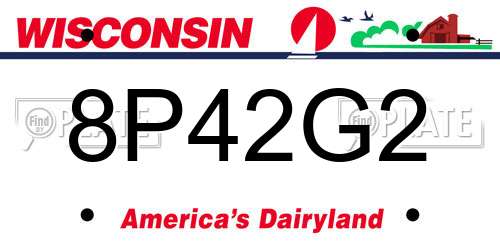 8P42G2 Wisconsin License Plate