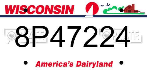 8P47224 Wisconsin License Plate