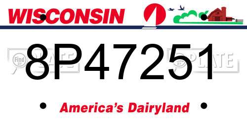 8P47251 Wisconsin License Plate