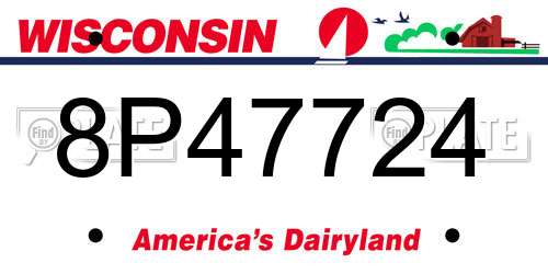 8P47724 Wisconsin License Plate