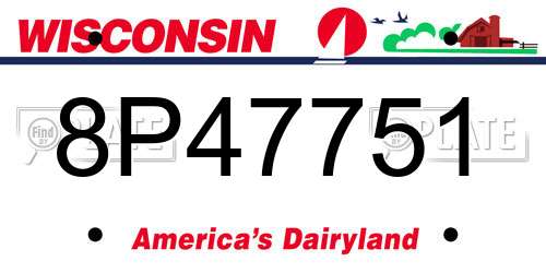 8P47751 Wisconsin License Plate