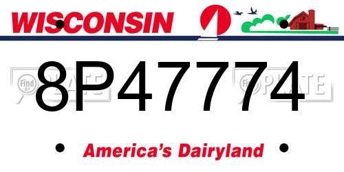 8P47774 Wisconsin License Plate