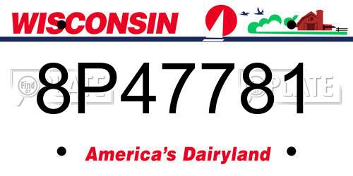 8P47781 Wisconsin License Plate