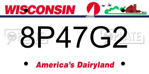 8P47G2 Wisconsin License Plate