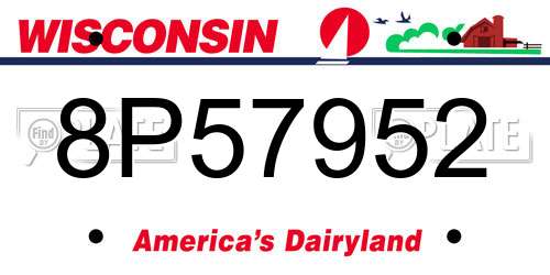 8P57952 Wisconsin License Plate