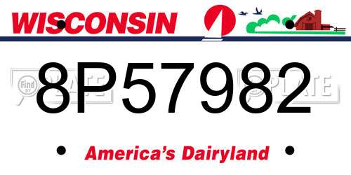 8P57982 Wisconsin License Plate