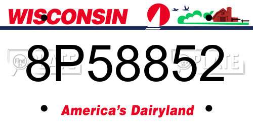 8P58852 Wisconsin License Plate