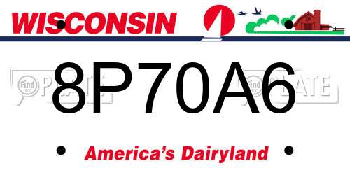 8P70A6 Wisconsin License Plate