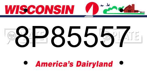 8P85557 Wisconsin License Plate