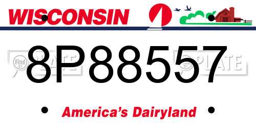 8P88557 Wisconsin License Plate
