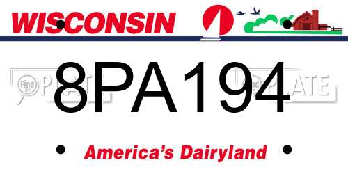 8PA194 Wisconsin License Plate