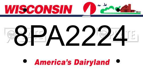 8PA2224 Wisconsin License Plate