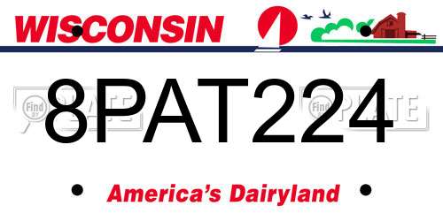 8PAT224 Wisconsin License Plate