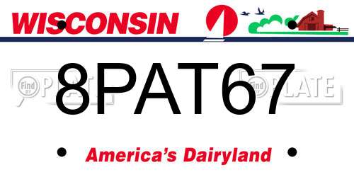 8PAT67 Wisconsin License Plate