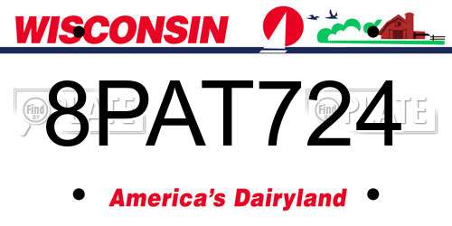 8PAT724 Wisconsin License Plate